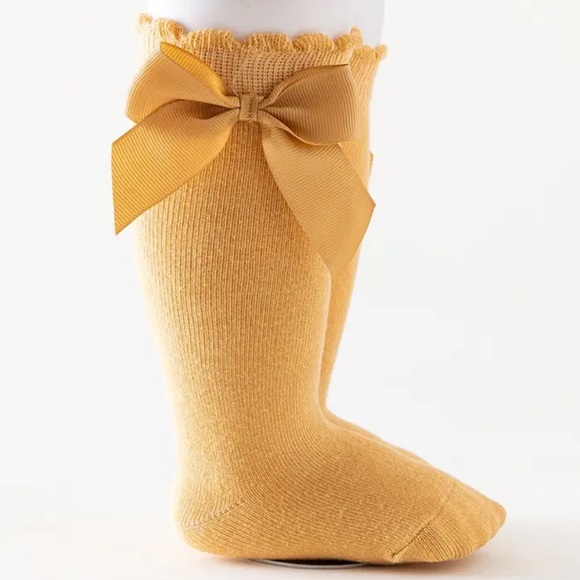 Other - New Solid Knee High Socks With Bows